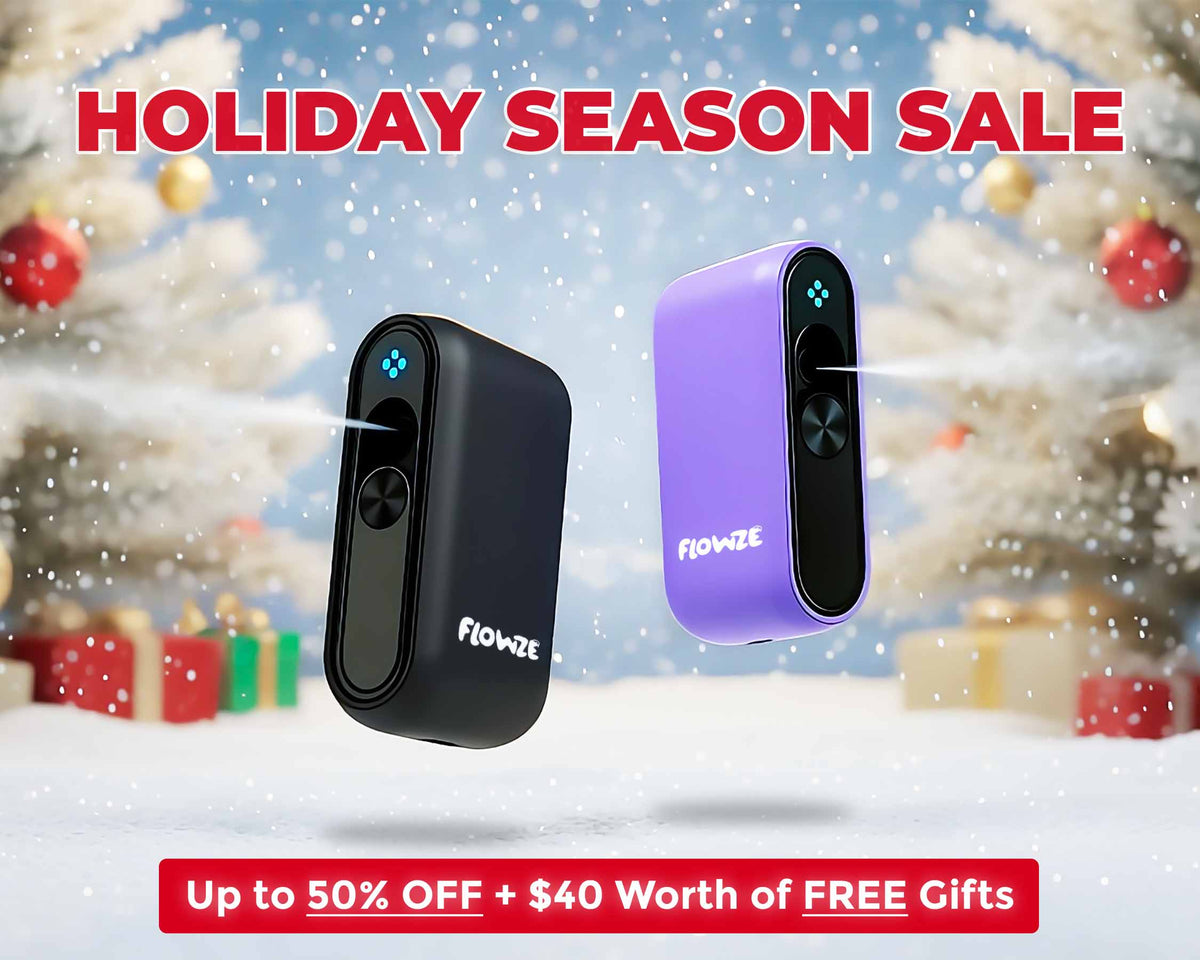 Flowze breath spray device for instant fresh breath